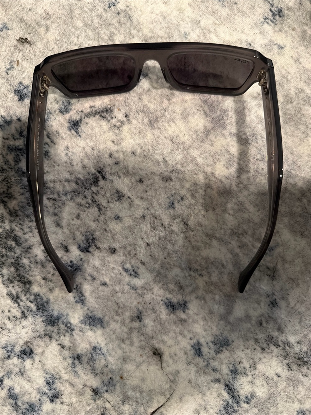 Ray-Ban Unisex Rb4454 Lukas Rectangular Sunglasses In Transparent/Gradient Grey - Picture 4 of 7